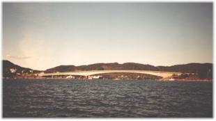 The bridge between the islands Leps&oslash;y and Sund&oslash;y