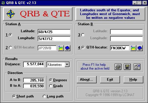 Main program window